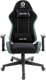 كرسي ألعاب Green Lion ERGO X GCX44، ارتفاع قابل للتعديل من 121 إلى 131 سم، زاوية إمالة 155 درجة، مساند ذراع قابلة للتعديل ثنائية الأبعاد، دعم قطني مدمج، وسادة رقبة قابلة للإزالة، عجلات دوارة 360 درجة