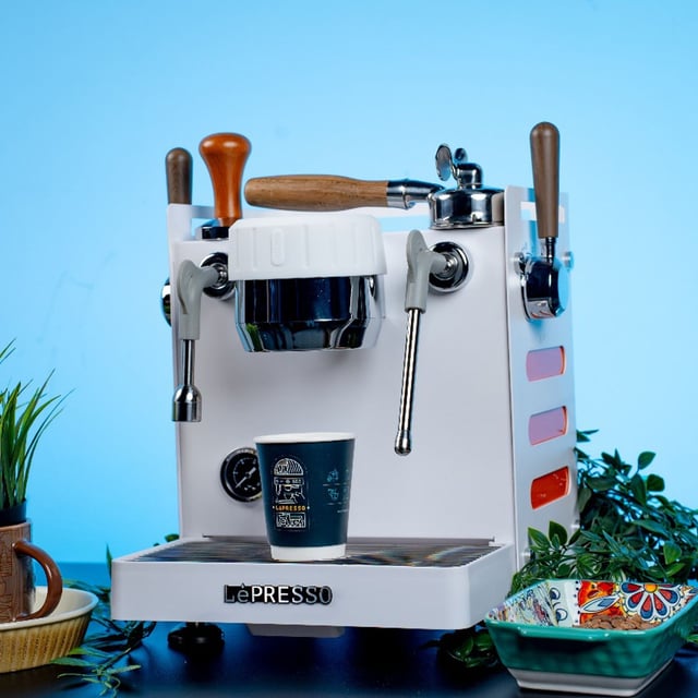 آلة قهوة بيليسيمو ثلاثية الغلايات 15 بار من ليبريسو Lepresso Bellissimo Triple Boiler 15 Bar Coffee Machine With Dual Italian Pump - Wh