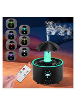 مرطب هواء وموزع روائح على شكل مظلة مطر مع أصوات مطر مهدئة وتأثير تنقيط الماء وإضاءة