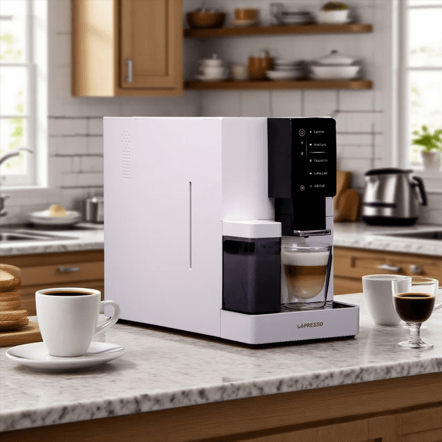 آلة قهوة أوتوماتيكية مع تطبيق موبايل باللون الابيض من ليبريسو Lepresso Brevissimo Automatic Coffee Machine With Mobile App. - White