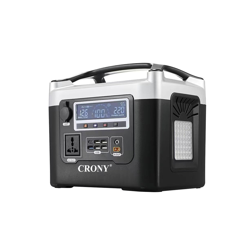محطة طاقة محمولة CRONY BS800+ بقدرة 800 واط محطة طاقة محمولة بسعة كبيرة شحن سريع حماية متعددة للطوارئ الخارجية