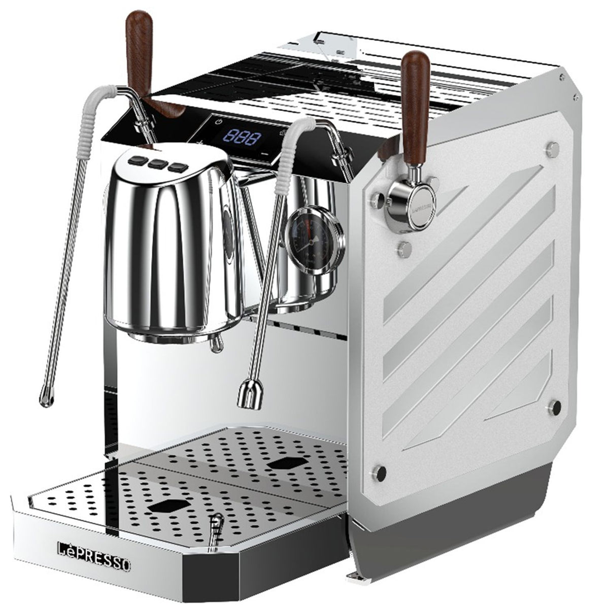 ماكينة قهوة كوراتزاتو 9 بار فضية اللون من ليبرسو Lepresso Corazzato 9 Bar Coffee Machine With Italian Rotary Pump - Silver