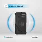 بنك الطاقة بالطاقة الشمسية من باورولوجي بسعة 27000 مللي أمبير مع شحن لاسلكي وشحن متزامن، ومصباح متعدد الأوضاع، وشحن من 0% إلى 65% في 35 دقيقة، وطول الكابل 70 مم - أسود