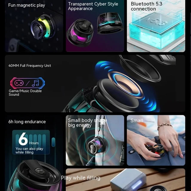 ميني سبيكر قوي ب إضاءة مميزة ار جي بي