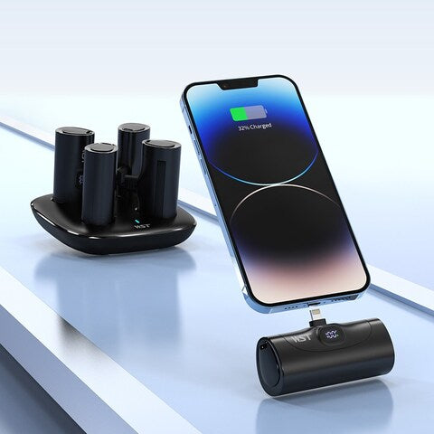 ميني باور بانك ٤ قطع + استاند للشحن بقوة ٥٠٠٠ ملي أمبير