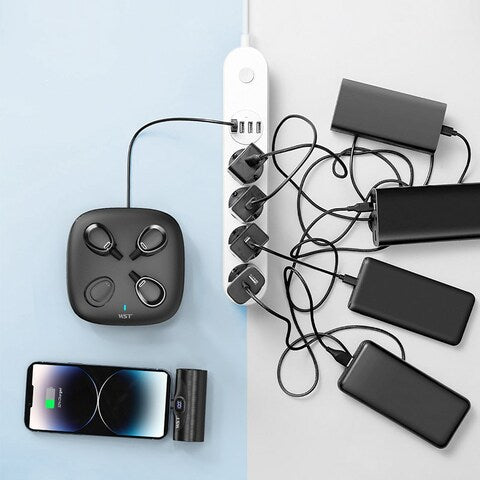 ميني باور بانك ٤ قطع + استاند للشحن بقوة ٥٠٠٠ ملي أمبير