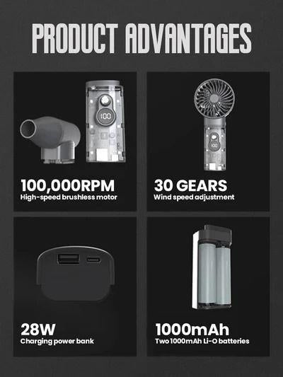 ٣ في ١ مسدس للهواء + كشاف ليلي + باور بانك بقوة ١٠ آلاف ملي أمبير