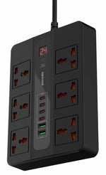 توصيلة كهرباء من بورودو مع 6 بلكات و 6 USB / مع ميزة الاغلاق الذاتي