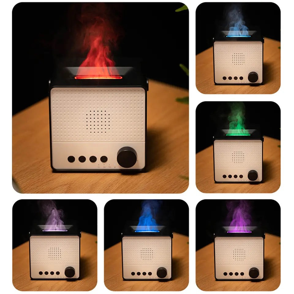 فواحه عطرية محمول قابل لإعادة الشحن عبر USB بسعة 4000 مللي أمبير/ساعة مع مكبر صوت بلوتوث ومصباح ملون