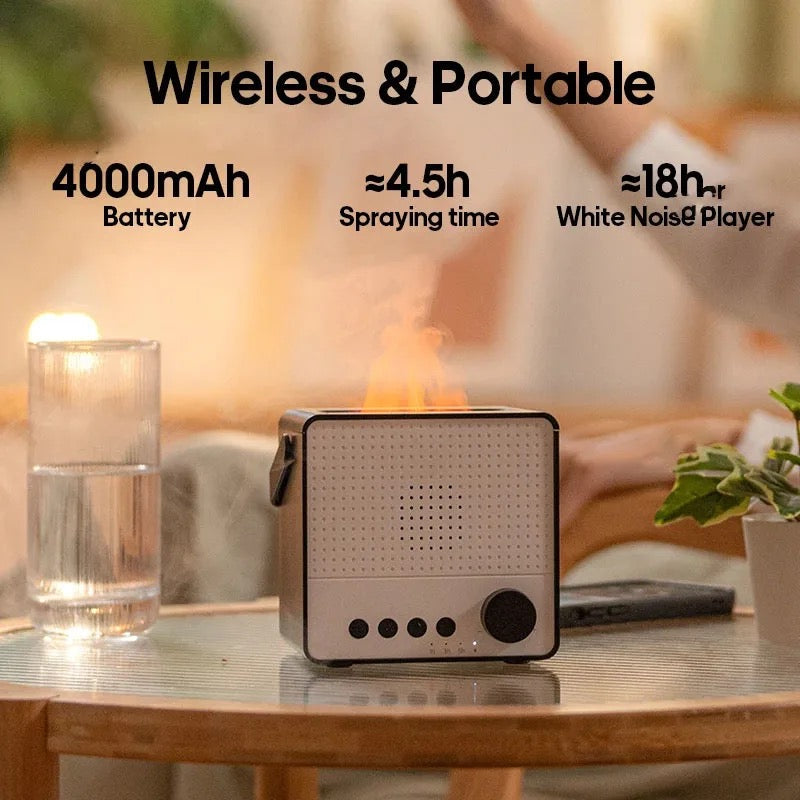 فواحه عطرية محمول قابل لإعادة الشحن عبر USB بسعة 4000 مللي أمبير/ساعة مع مكبر صوت بلوتوث ومصباح ملون