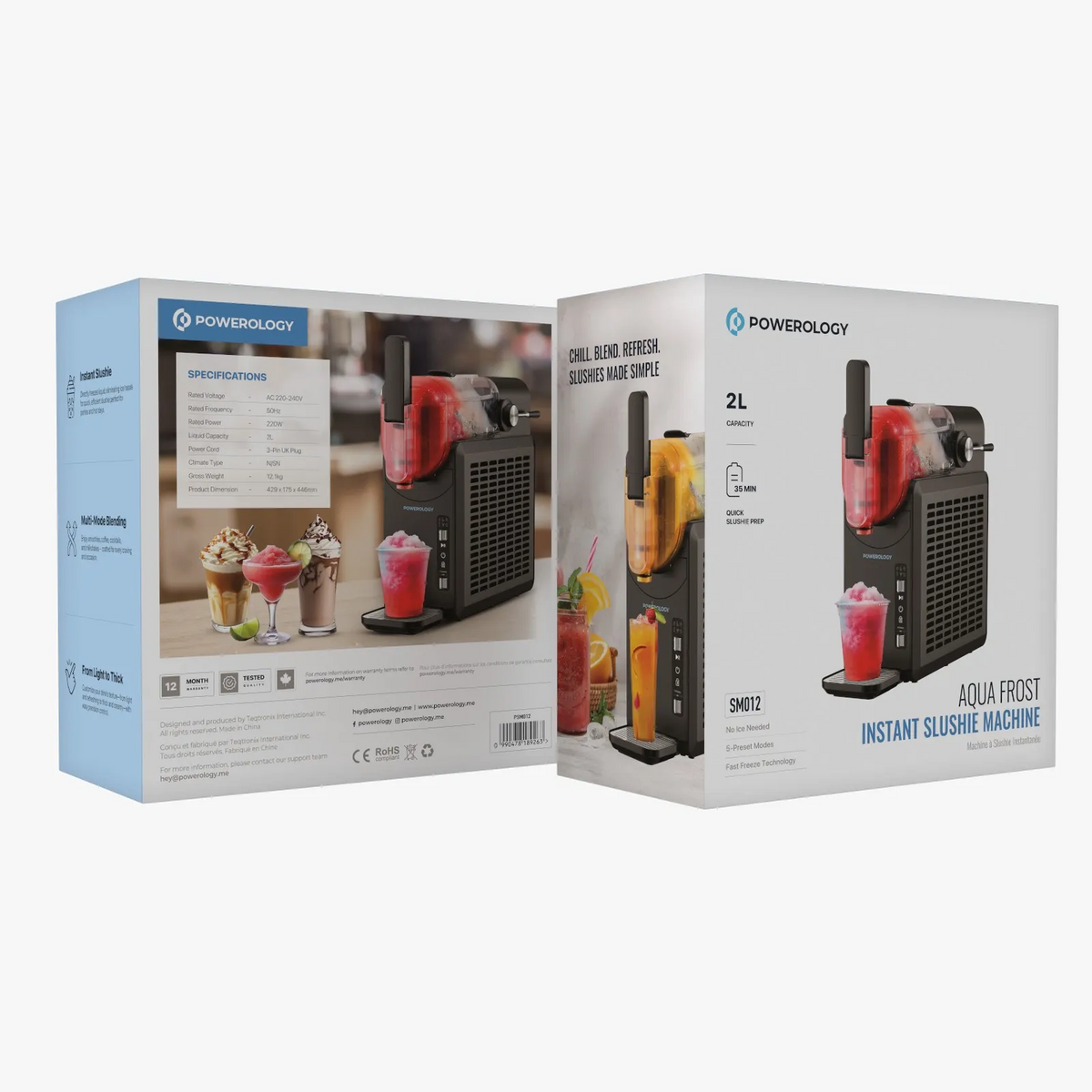 الة سلاش اوتوماتيكية منزلية 200 واط 2 لتر Powerology Slushy Machine