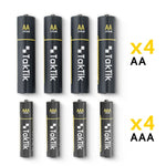 شاحن بطاريات ليثيوم تكتك مع 8 بطاريات قابلة للشحن 5 فولت Taktik