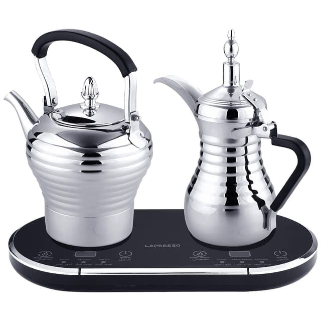 طقم دلة وبراد كهربائية 1600 واط فضي ليبريسو LePresso Electrical Arabic Coffee and Tea Maker