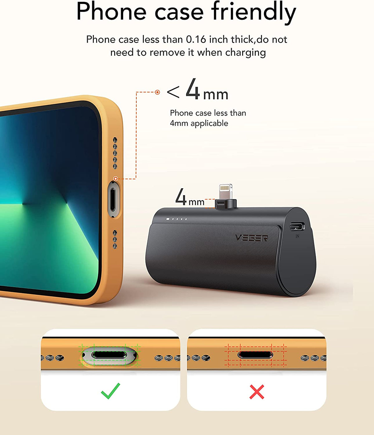 باور بانك صغير للهواتف الذكية بقوة ٥٠٠٠ ملي امبير - Veger