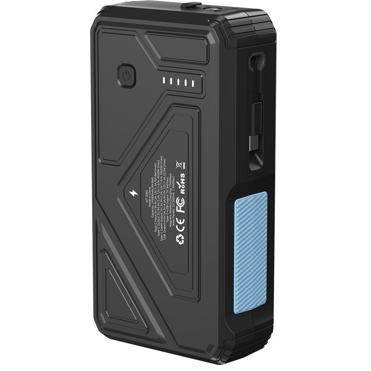 بنك الطاقة بالطاقة الشمسية من باورولوجي بسعة 27000 مللي أمبير مع شحن لاسلكي وشحن متزامن، ومصباح متعدد الأوضاع، وشحن من 0% إلى 65% في 35 دقيقة، وطول الكابل 70 مم - أسود