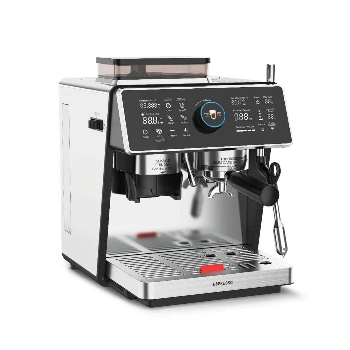 ماكينة قهوة 20 بار مع مطحنة مخروطية ليبرسو Lepresso Viventé Semi-Automatic Dual Boiler Coffee Machine With Touch Display