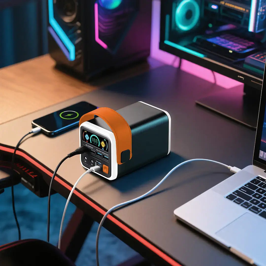 بورودو كابادوك باور بانك متعدد المنافذ 60000mAh مع شاشة TFT - أسود