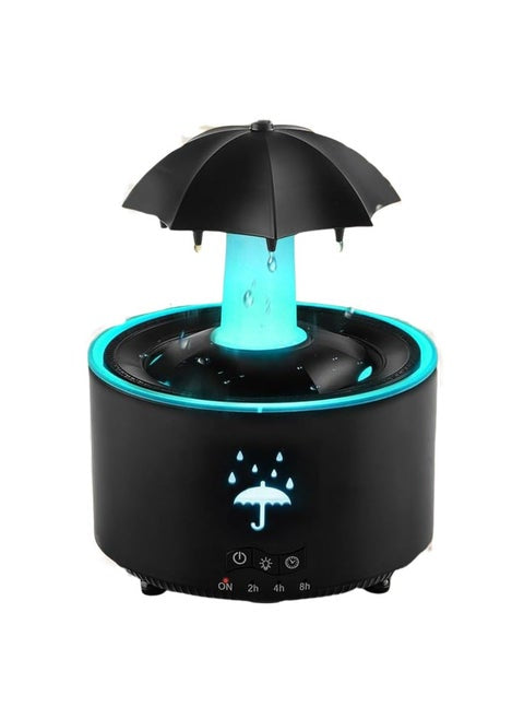 مرطب هواء وموزع روائح على شكل مظلة مطر مع أصوات مطر مهدئة وتأثير تنقيط الماء وإضاءة