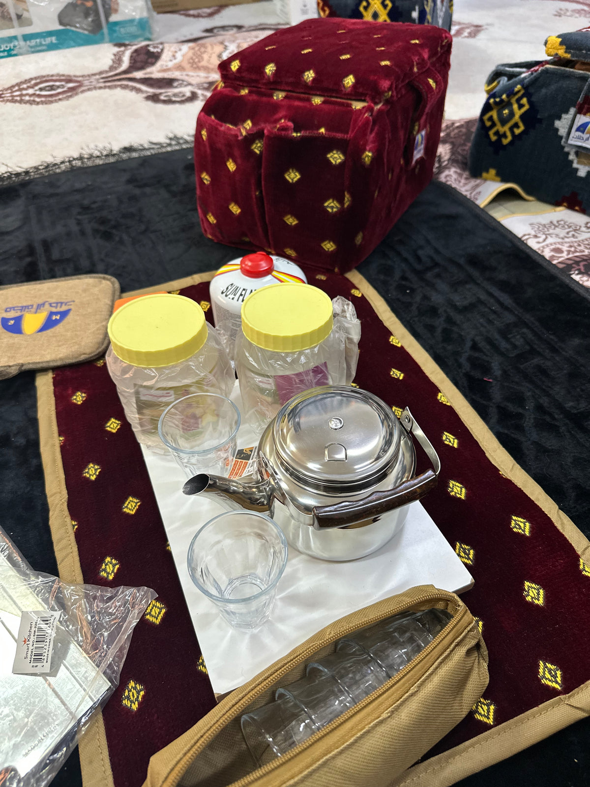 ☕️ عزبة شاي متكاملة بخزان وتكاية – الرفيق المثالي للرحلات