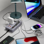 موزع طاقة متعدد المنافذ من بورودو، 4 منافذ USB-A/USB-C، طقم مثالي للمنزل والمكتب، بطول 2 متر