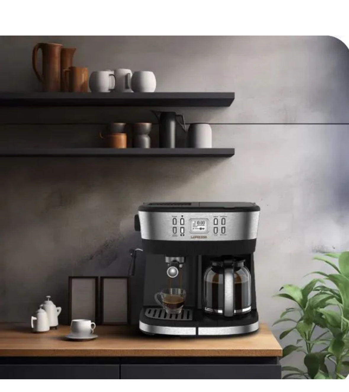 ماكينة تحضير القهوة والإسبريسو من LePresso Dual Brew - لون أسود