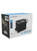 ثلاجة محمولة 60 لتر مع حجرة مزدوجة وعربة / ثلاجة ومجمدة ذكية / ضاغط عالي الكفاءة - رمادي