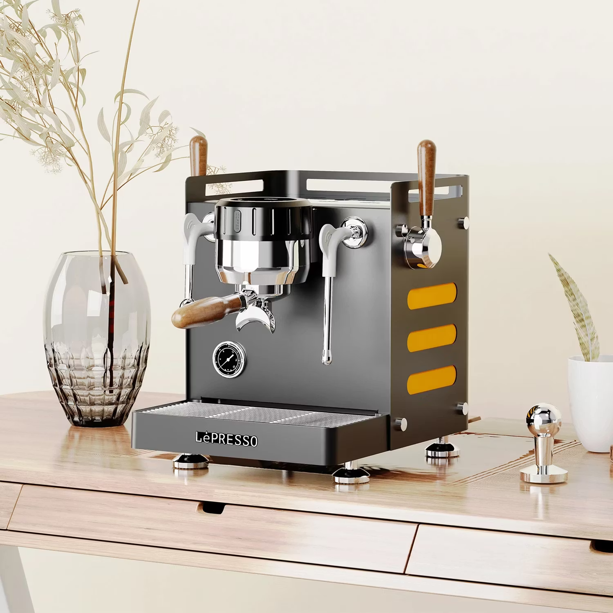 ماكينة قهوة منزلية ثلاثي الغلاية 15 بار ليبرسوLepresso Bellissimo Triple Boiler 15 Bar Coffee Machine With Dual Italian Pump